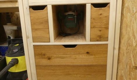 Meuble défonceuse sous table